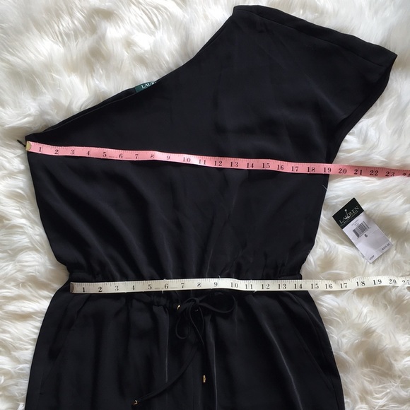 NWT Lauren Ralph Lauren Black One Shoulder Jumpsuit - Picture 5 of 16